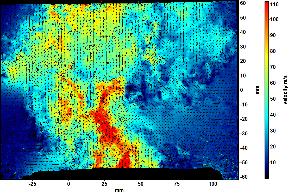 instantaneous velocity fields obtained from PIV measurements